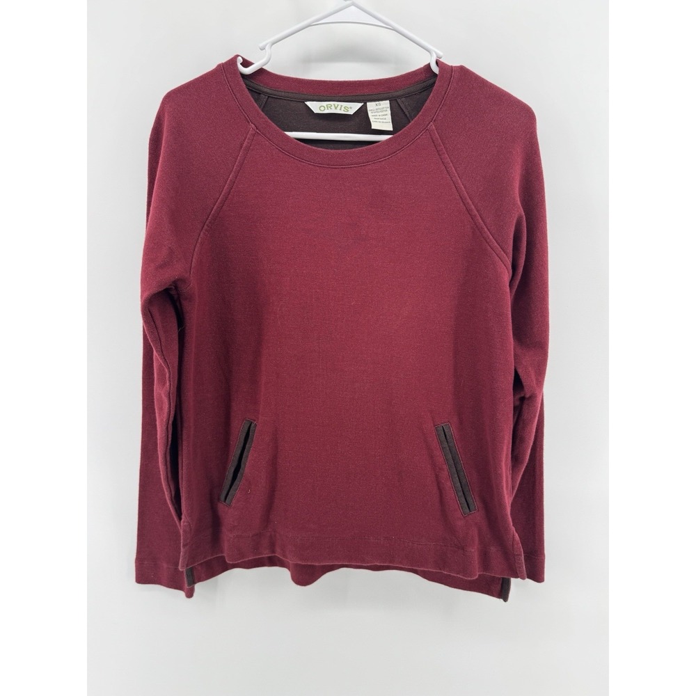 ORVIS Sweatshirt Womens‎ XS  Pullover Elbow Patch Hunting Pockets